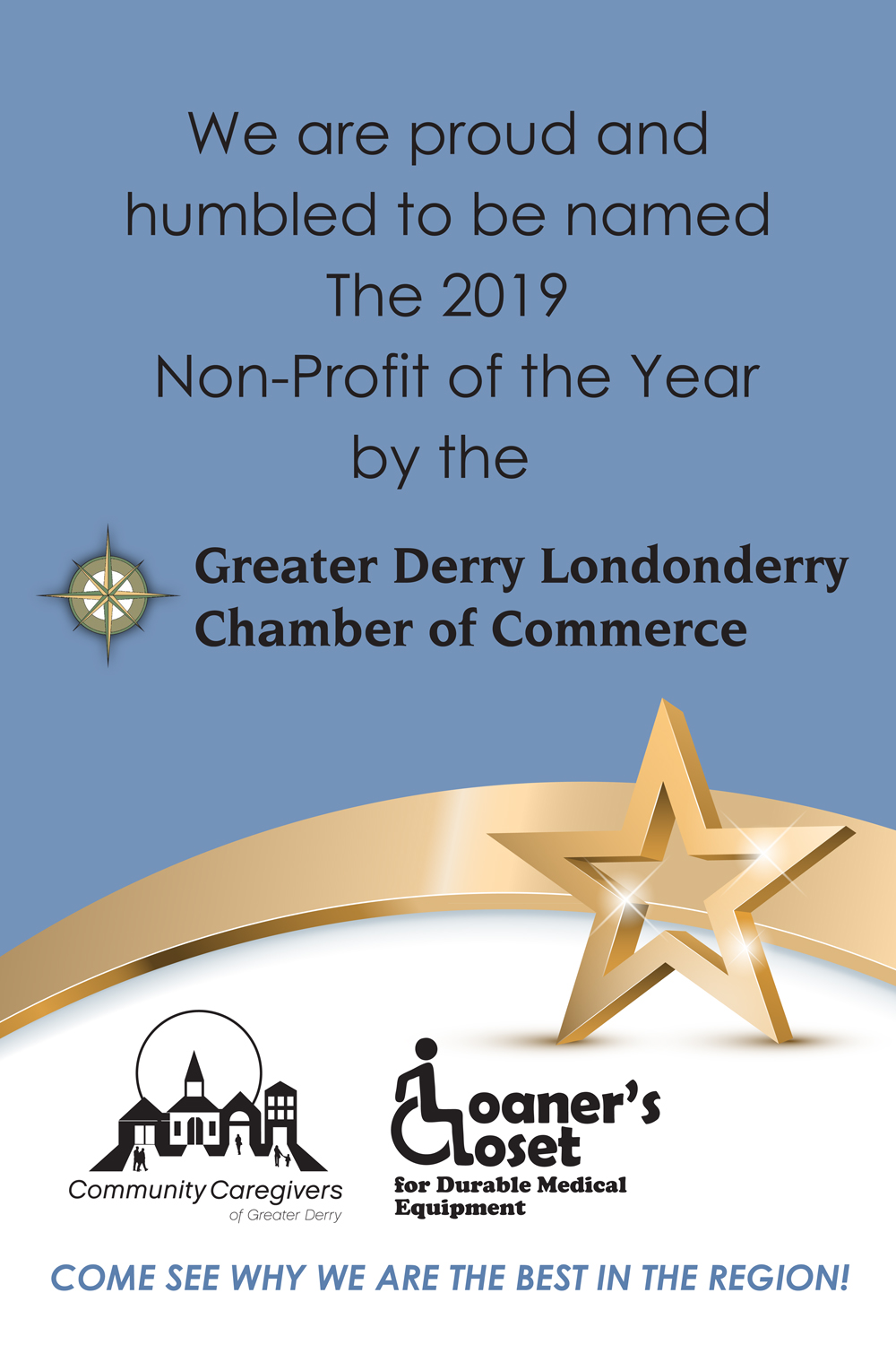 The Greater Londonderry Chamber of Commerce nnon-profit of the year 2019.